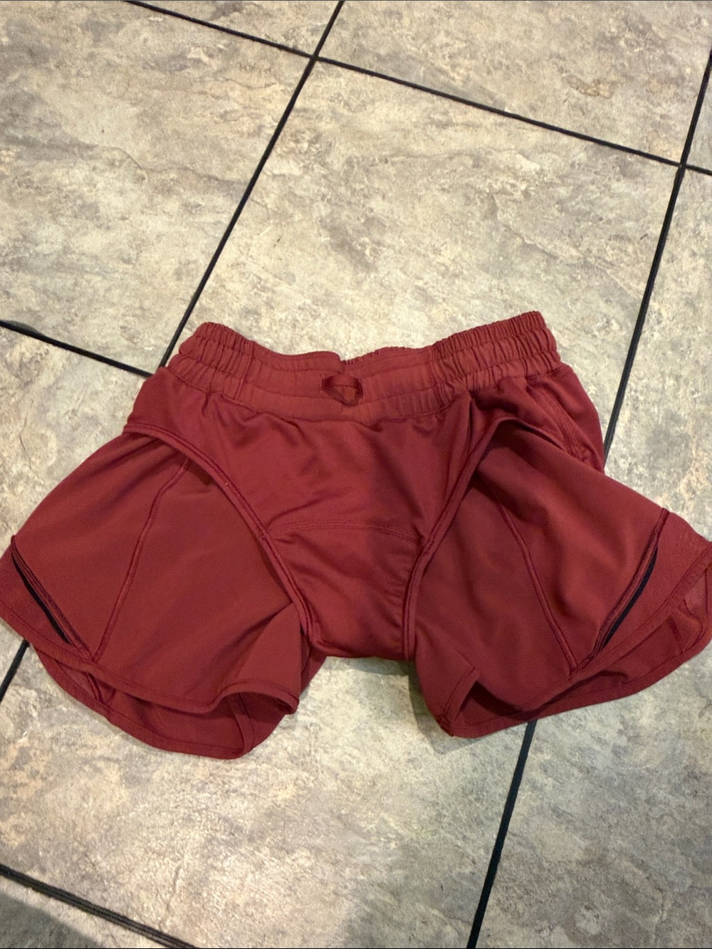 Lululemon Women's Maroon Athletic Shorts - Picture 7 of 10